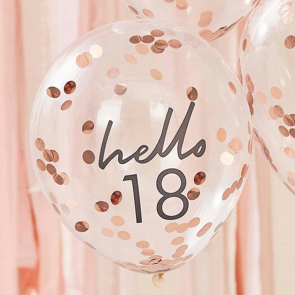 Confeti -Luftballons "Hallo 18"
