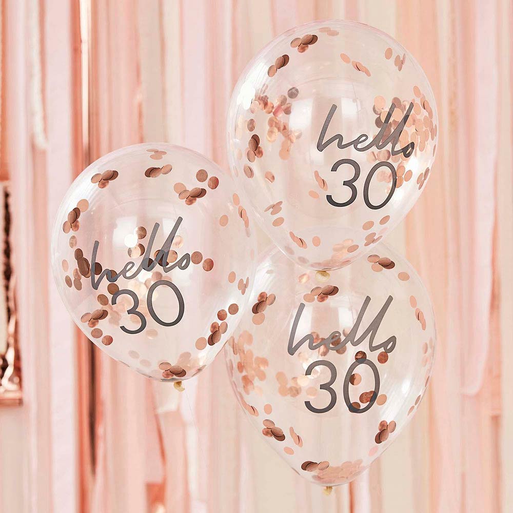 Balões de Confeti "Hello 30"