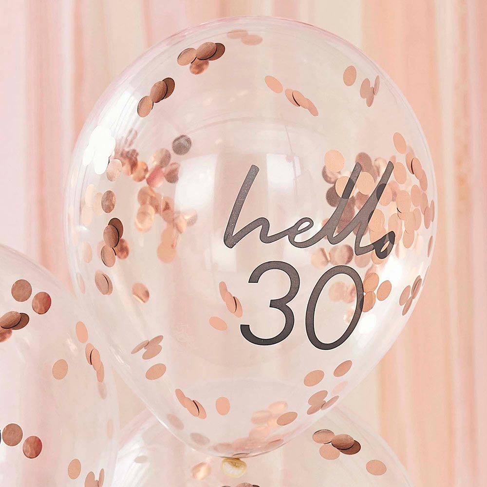Balões de Confeti "Hello 30"