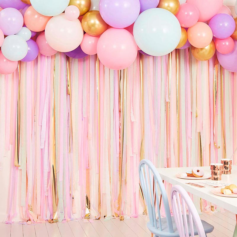 Balloon arc and curtain pastel paper