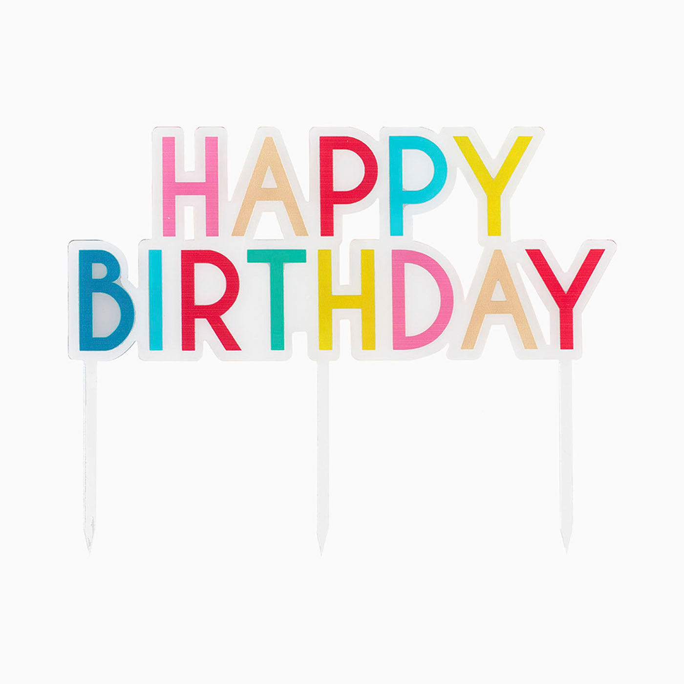 Guirlande Happy Birthday Multicolore Bordure Dorée