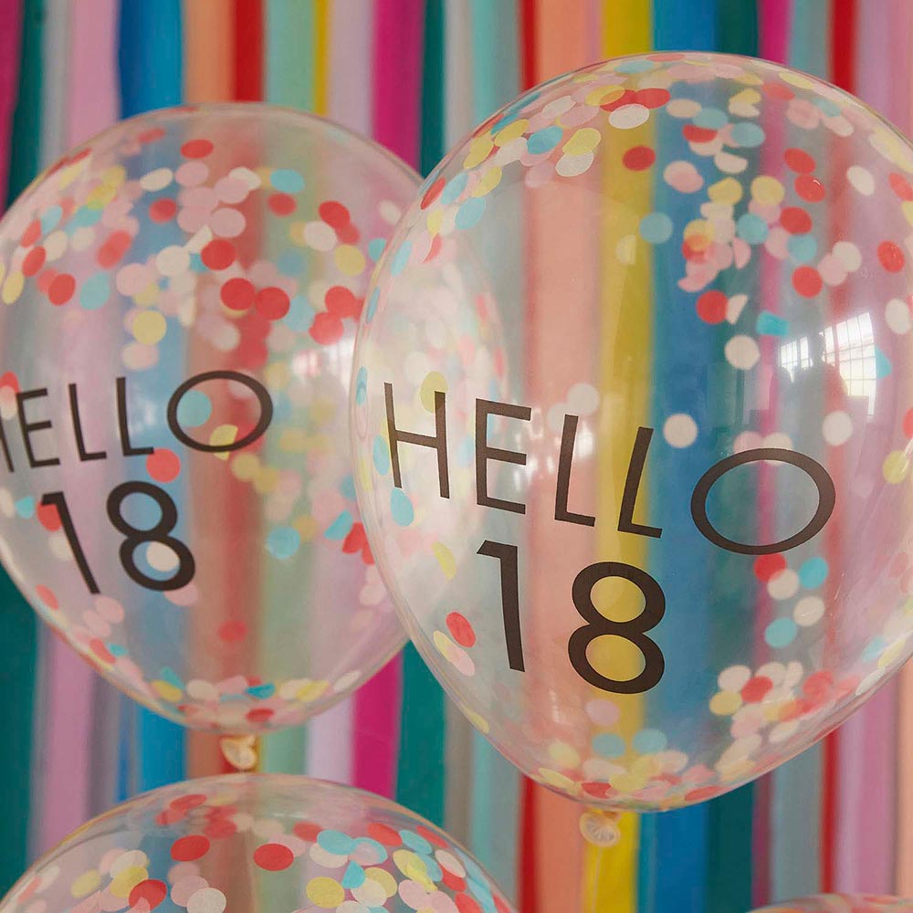 Ballons en latex "Hello 18"