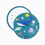 Invitación Bajo del Mar 11 x 14.8 cm Redonda