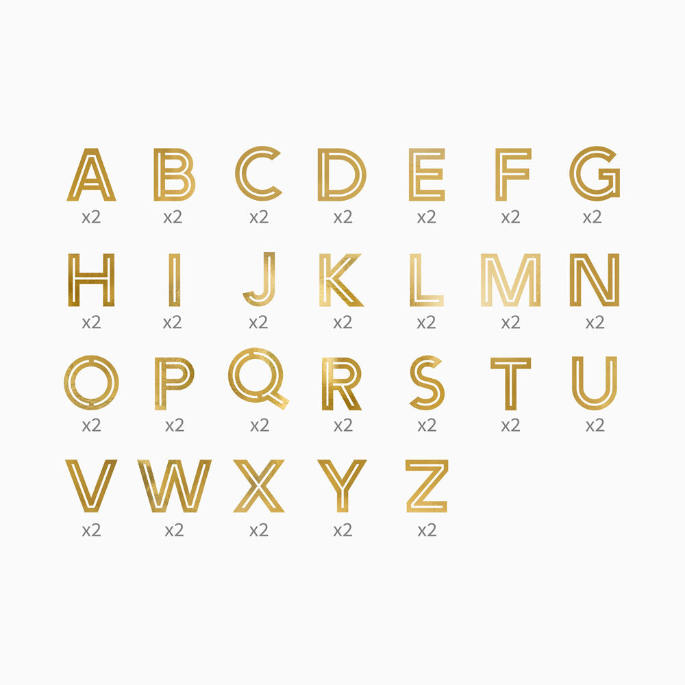 Adesivos de alfabeto de ouro