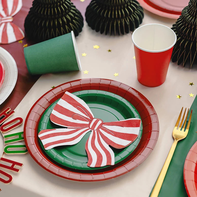 Plato Llano Redondo Cartón Ø 23 cm Granate