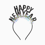 Diadema Nochevieja Negro 'Happy New Year' Glitter