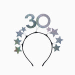 Diadema 30 Cumpleaños Plata Estrella
