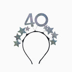 Diadema 40 Cumpleaños Plata Estrella