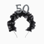 Diadema 50 Cumpleaños Negra Perlas
