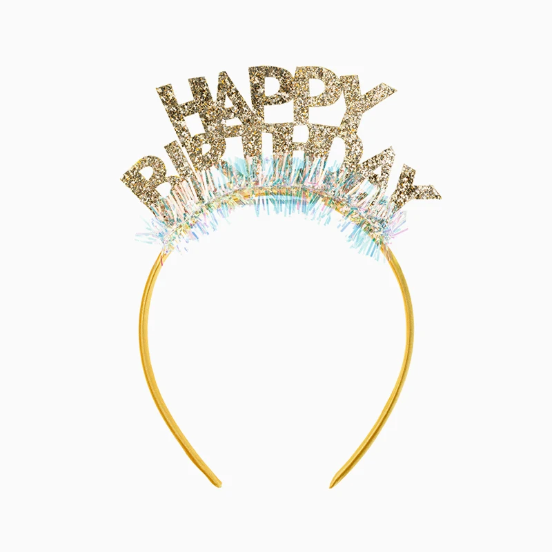 Headband 14.5 x 19 cm 'Happy Birthday' Gold