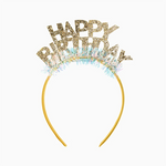 Diadema 14.5 x 19 cm 'Happy Birthday' Oro