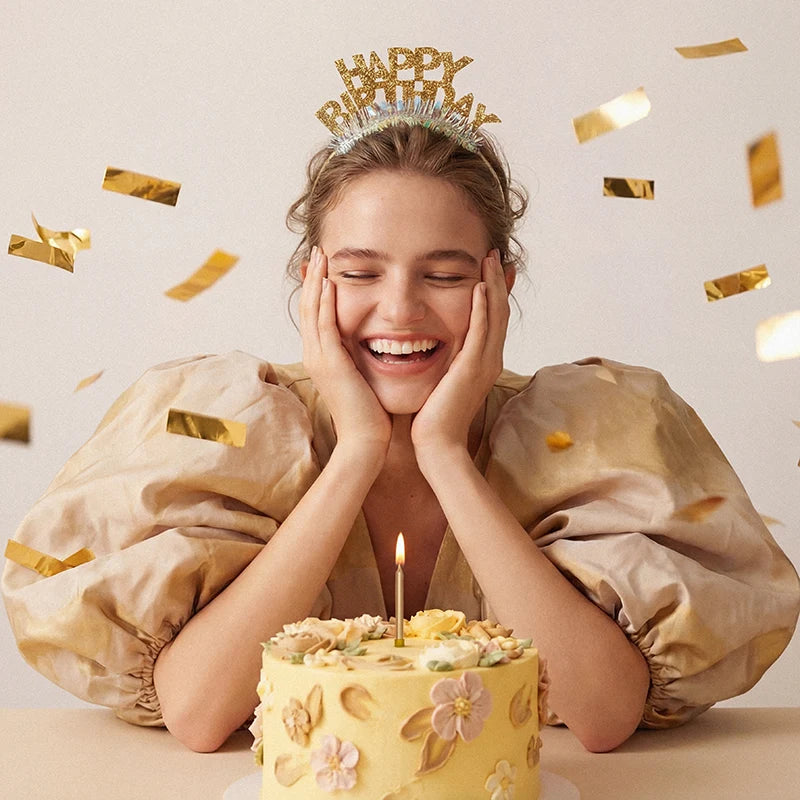 Inspiracion con Headband 14.5 x 19 cm 'Happy Birthday' Gold