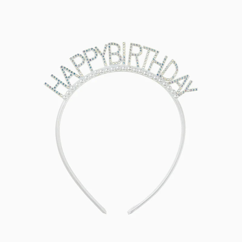 Diadema 14 x 15.5 cm 'Happy Birthday' Plata