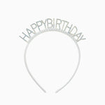 Diadema 14 x 15.5 cm 'Happy Birthday' Plata
