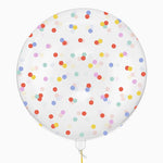 Palloncino Bubble Trasparente da 60 cm con Pois Multicolori