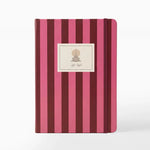 Libreta con Goma 13 x 1.5 x 19 cm Rayas Granate y Rosa