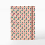 Libreta con Goma 13 x 1.5 x 19 cm Naranja con Flores