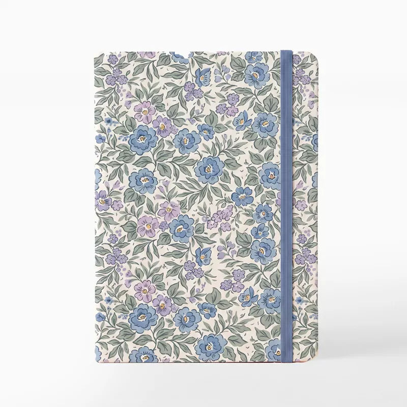 Libreta con Goma 13 x 1.5 x 19 cm Floral Liberty Azul