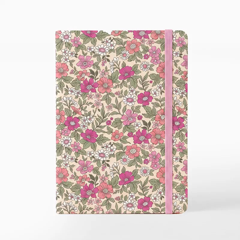 Libreta con Goma 13 x 1.5 x 19 cm Floral Liberty Rosa