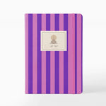 Libreta con Goma 13 x 1.5 x 19 cm Rayas Morado y Rosa
