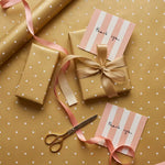 Papel de Regalo 70 cm x 2 m Beige con Lunares