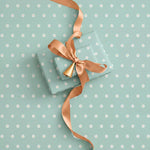 Papel de Regalo 70 cm x 2 m Verde Menta con Flores