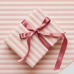 Papel de Regalo 70 cm x 2 m Rayas Rosa Pastel y Beige