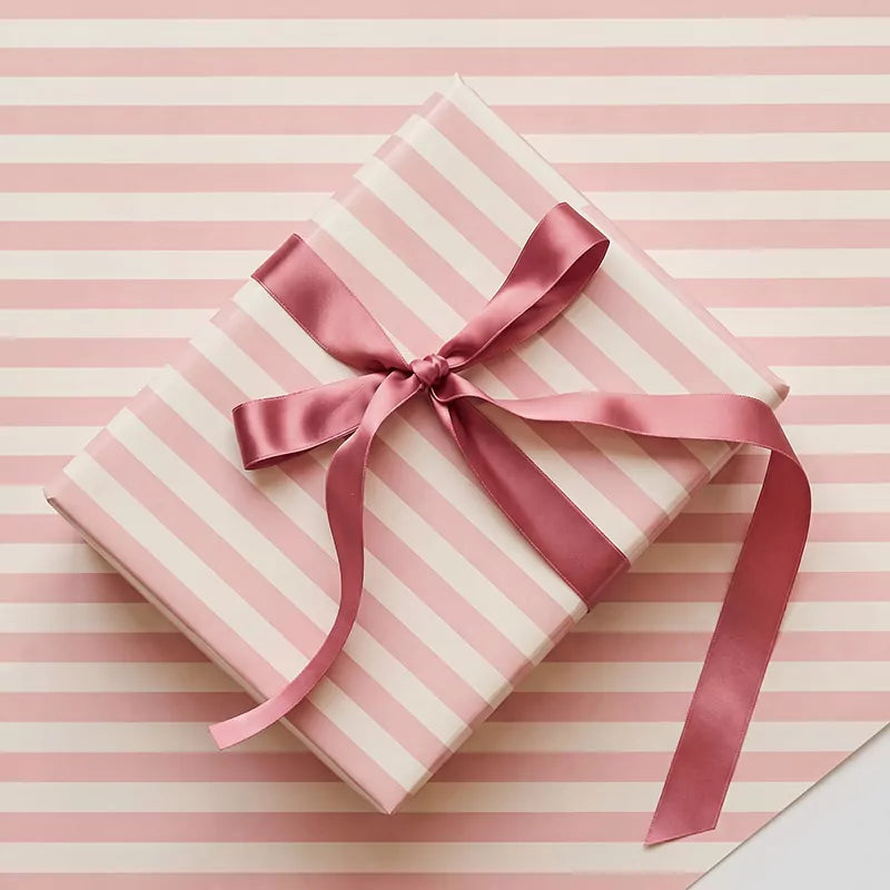 Inspiracion con Papel de Regalo 70 cm x 2 m Rayas Rosa Pastel y Blanco