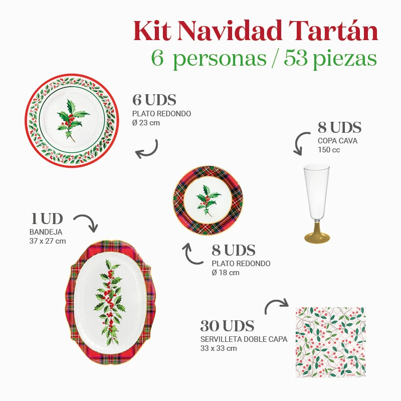 Basic Christmas Kit Acebo 6 Personen