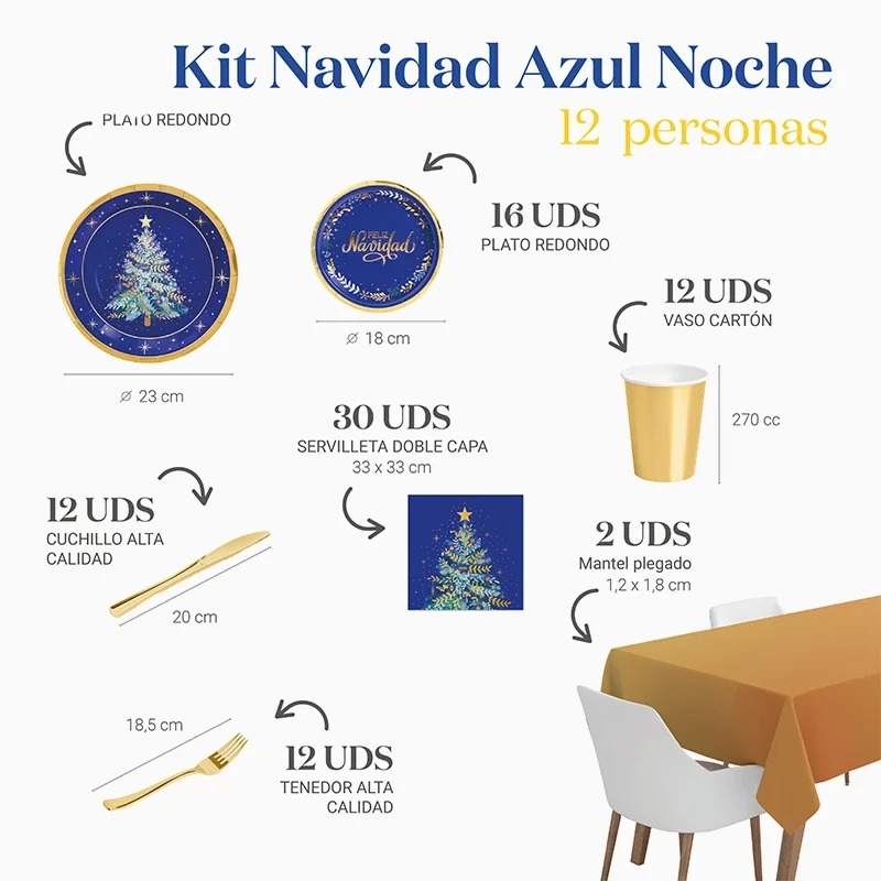 Kit de construction de Noël bleu nuit 12 personnes