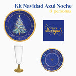 Kit de Natal básico Noite azul 6 pessoas