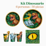 Kit Tavolo Basic 6 Persone Dinosauro 44 pezzi