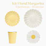 Kit Básico de Mesa 6 Pessoas Floral Margarida 40 peças
