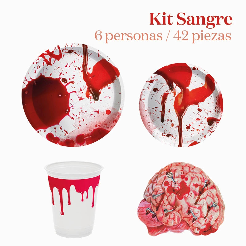 Kit Mesa Basic Sangre 6 Personas 42 piezas
