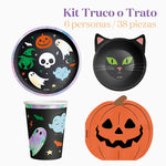 Kit Mesa Basic Truco o Trato 6 Personas 38 piezas