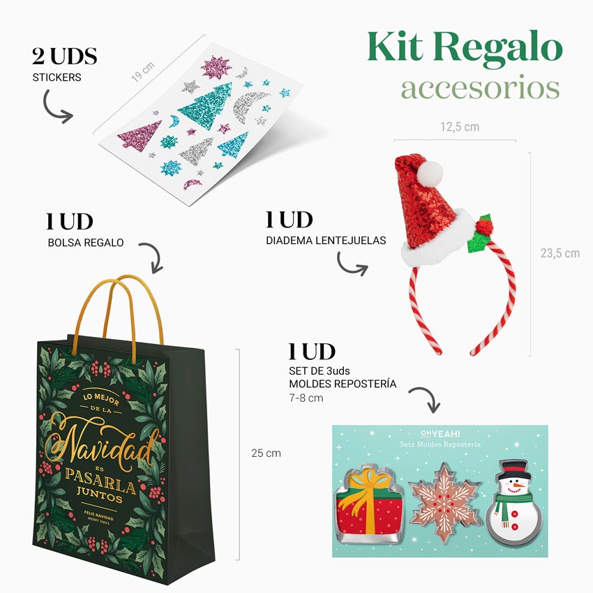 Kit Regalo Bolsa Navidad Verde
