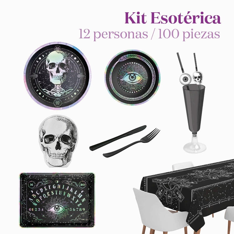 Kit Mesa Premium Esotérico 12 Personas 100 piezas
