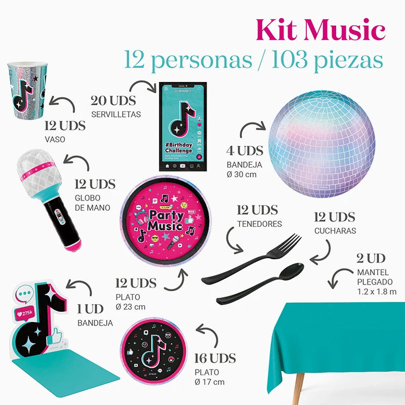 Premium Table Kit 12 People Music 103 pieces
