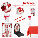 Kit Mesa Premium Sangre 12 Personas 105 piezas