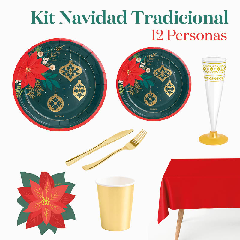 Traditional Christmas Premium Table Kit 12 people