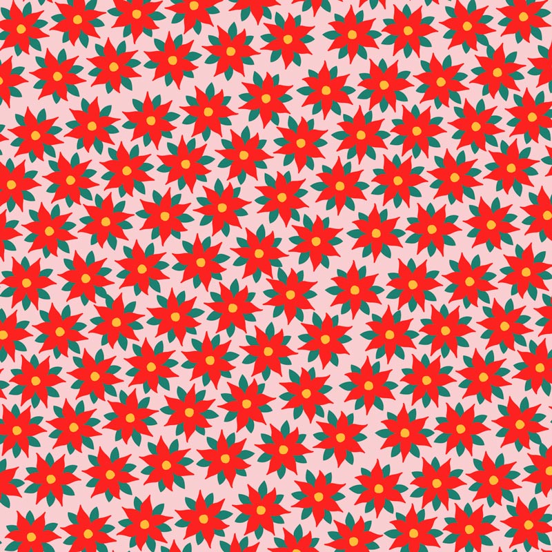 Rolo de papel flores vermelhas