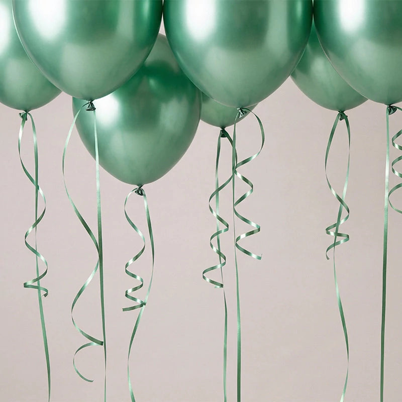 Nastro per palloncini glitterati 0,5 cm x 90 m Verde scuro