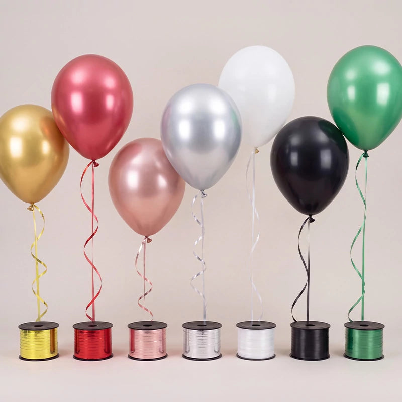 Nastro per palloncini glitterati 0,5 cm x 90 m Rosso