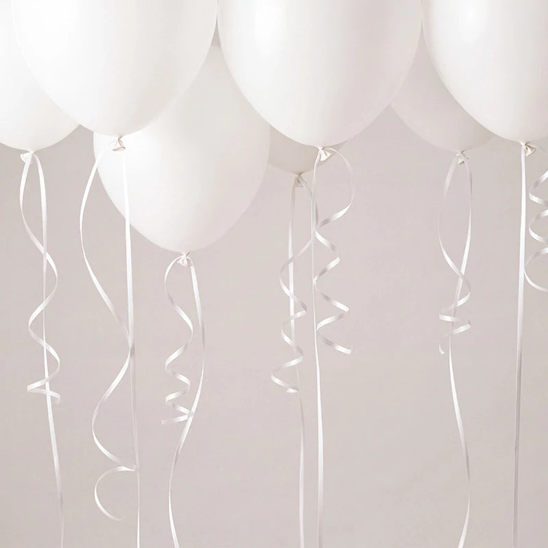 Nastro per palloncini opaco 0,5 x 9 m Bianco