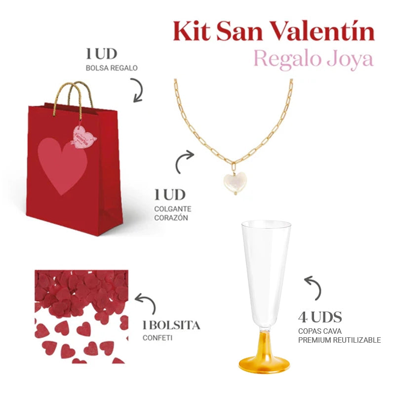 Inspiracion con Kit Regalo Joya Bolsa San Valentín Corazón