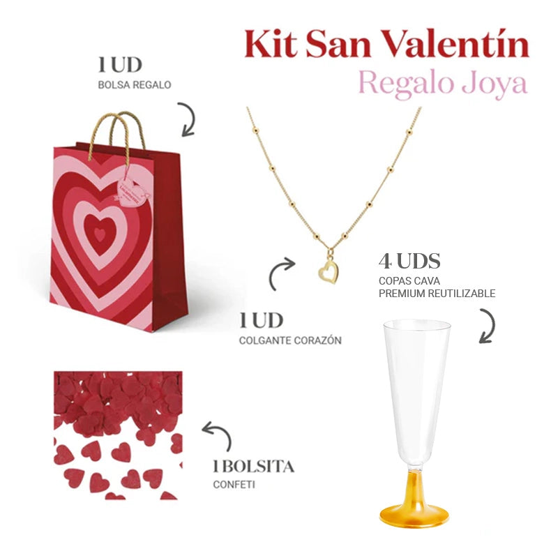 Inspiracion con Kit Regalo Joya Bolsa San Valentín Corazones
