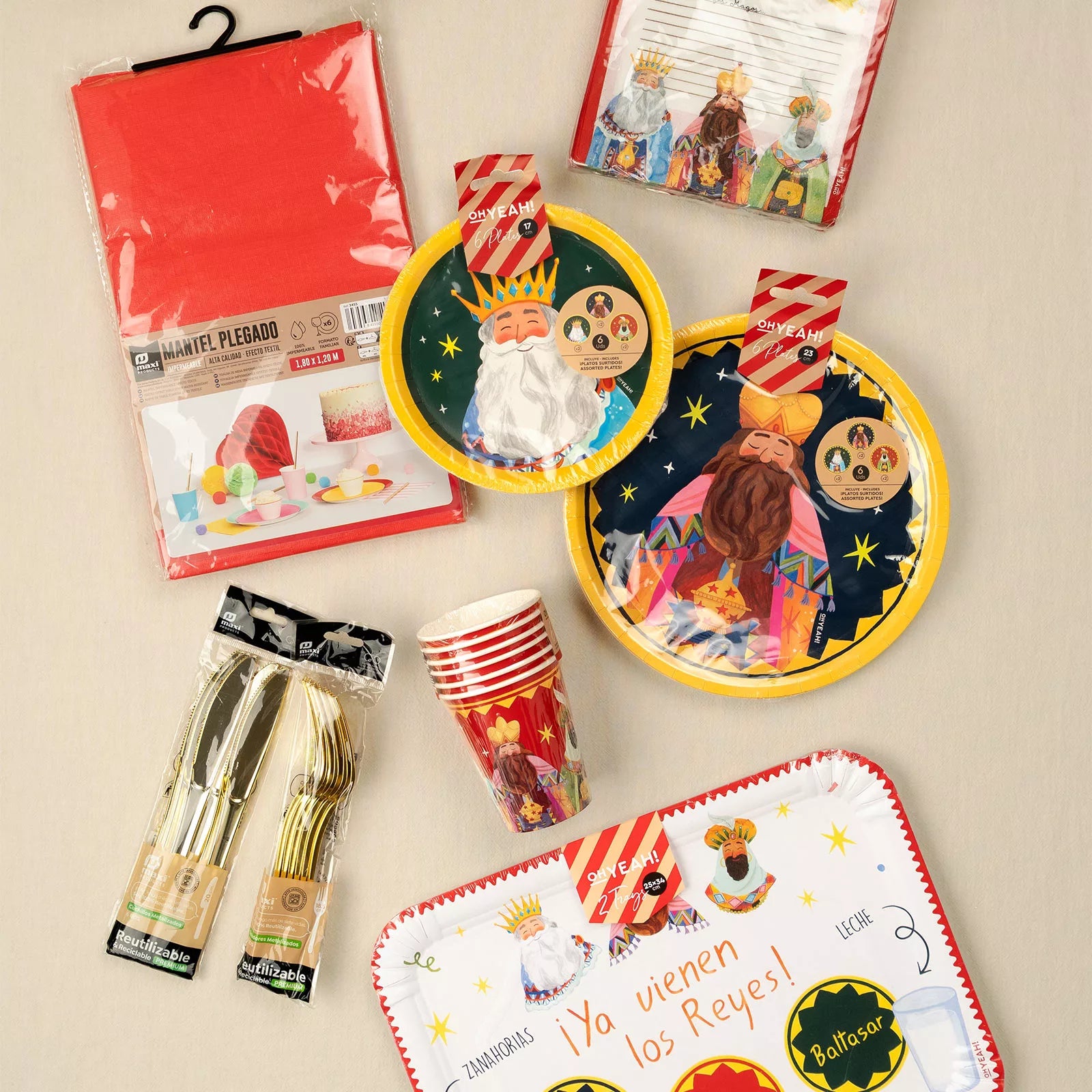 Kit Mesa Premium Noche de Reyes Magos 12 Personas 94 piezas