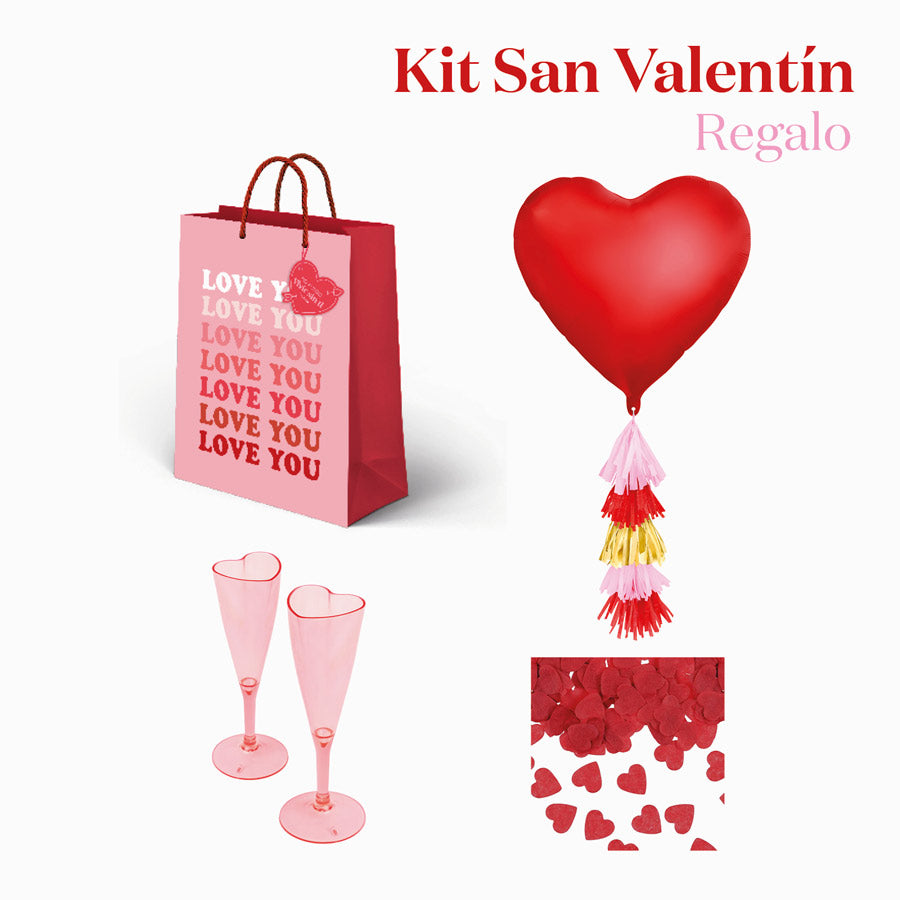 Sac de kit cadeau Valentín "Love You"