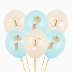 Set of Latex Balloons Ø 30 cm First Birthday Pastel Blue