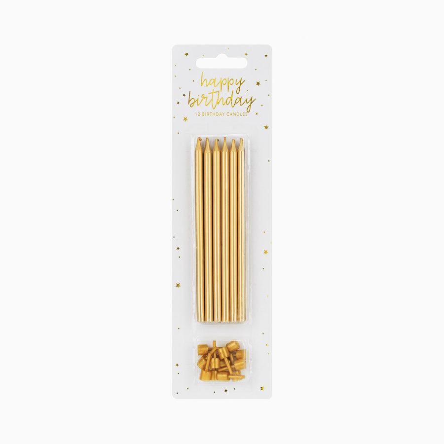 Long Birthday Candles Gold